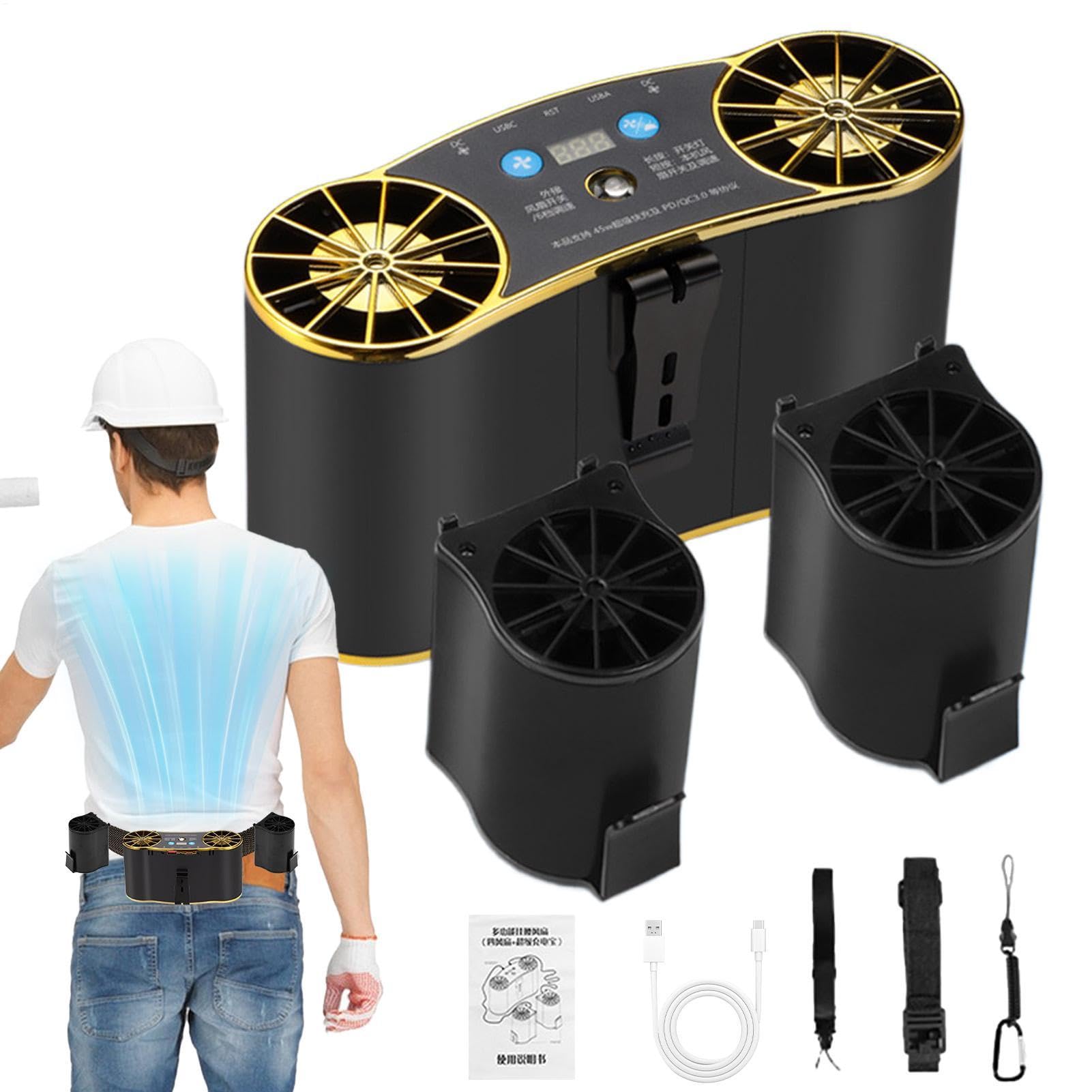 Ventilador de cintura portátil, circulador de aire, recargable por USB