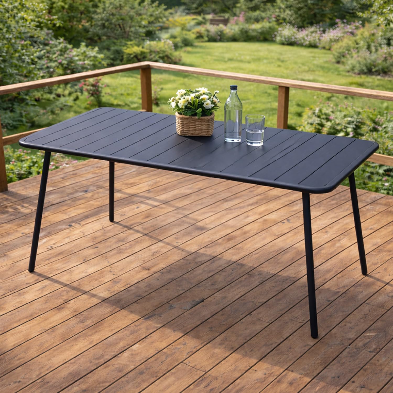 CONCEPT USINE Table de Jardin BERGAME 6 Places Gris 120 cm