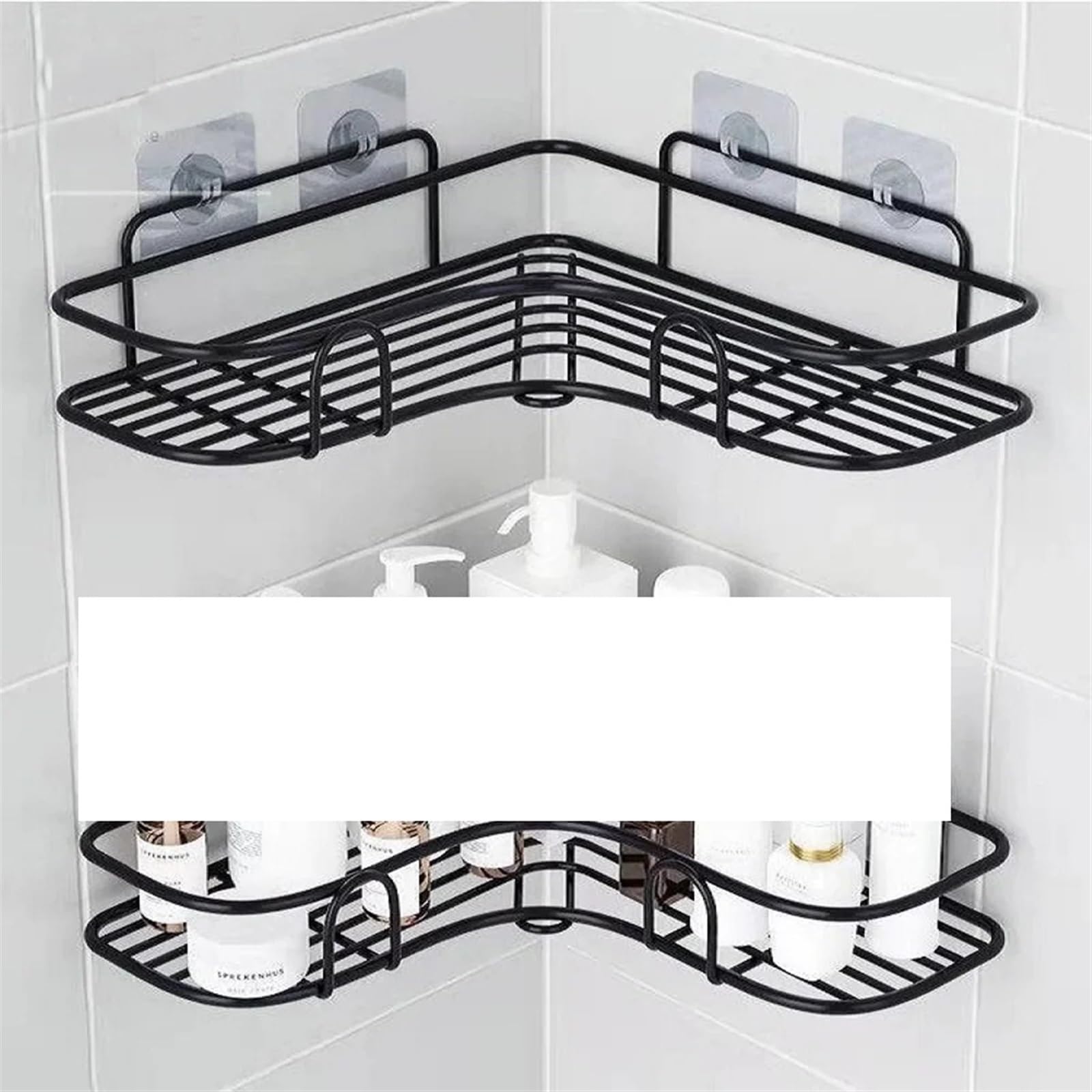 Mensole per Doccia Mensola a Muro Mensole for Organizer da Cucina Mensola for Bagno Angolo in Ferro for Doccia Caddy Portaoggetti Porta Shampoo Accessori for Il Bagno(S-Black 1pc)