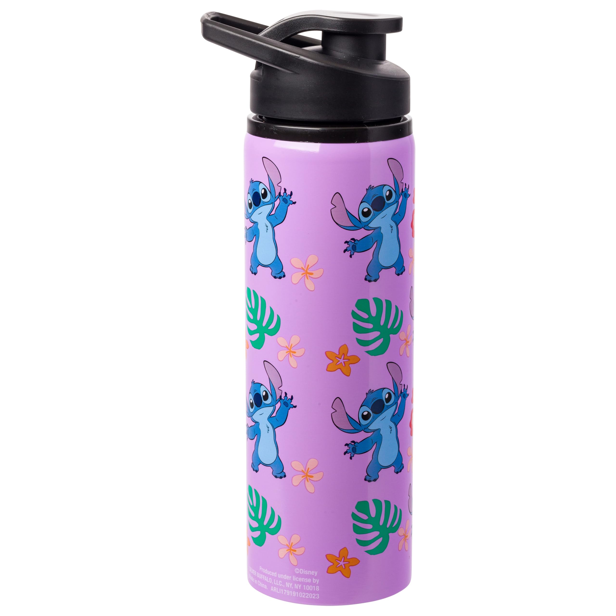 Disney Lilo and Stitch Tropical Sitting Stitch Double Walled Stainless Steel Water Bottle, 25 Ounces