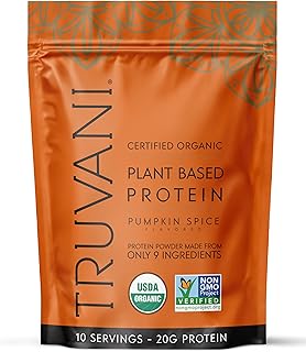 Truvani Vegan Pea Protein Powder | Pumpkin Spice | 20g Organic Plant Bas...