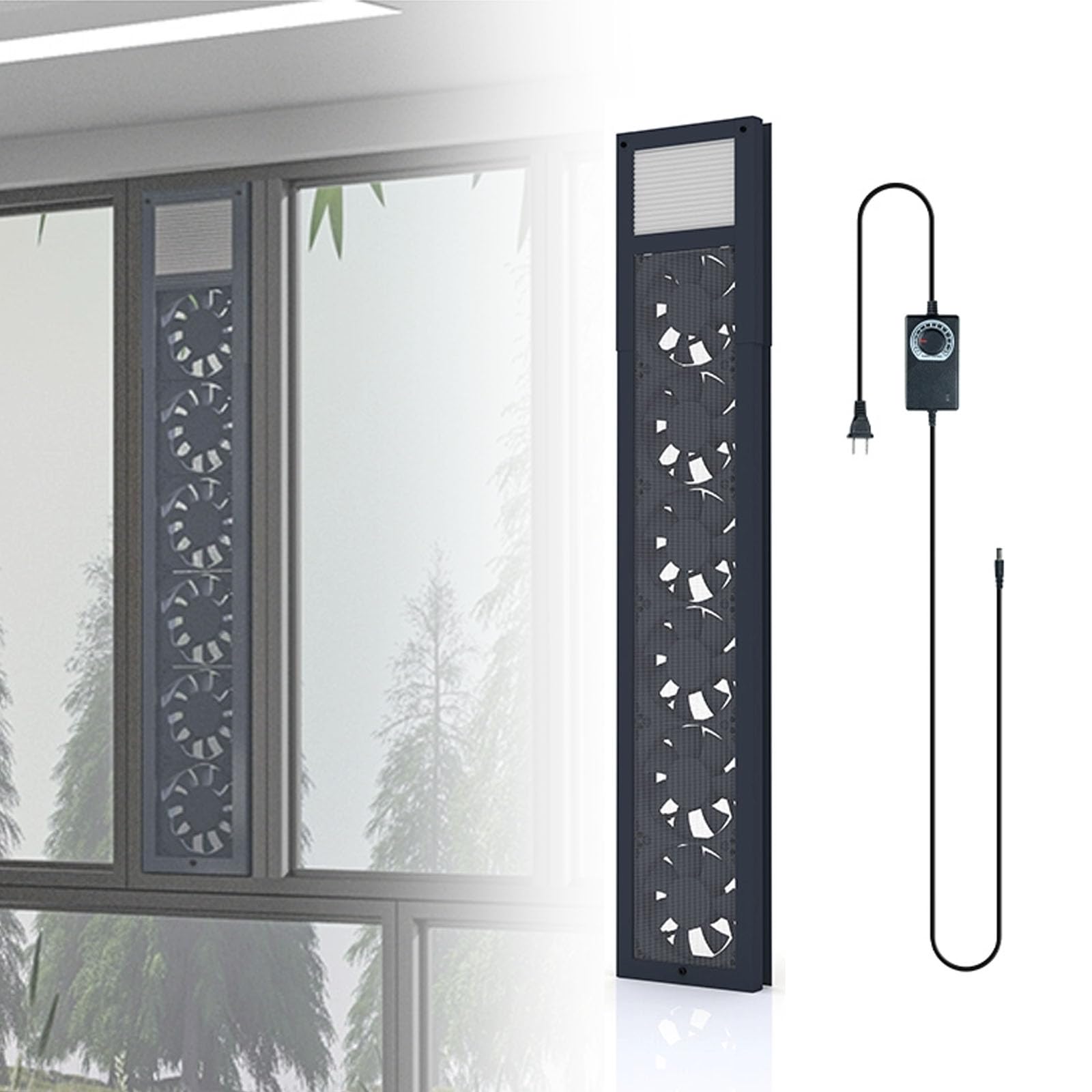 Ventilatore di Scarico per Finestre Senza Fori, Ventilatore per Porte E Finestre, Volume d'Aria 85 M/h per Ventola, velocità 2800 Giri/min, 52-140 Cm Opzionale, Basso Rumore, per Casa