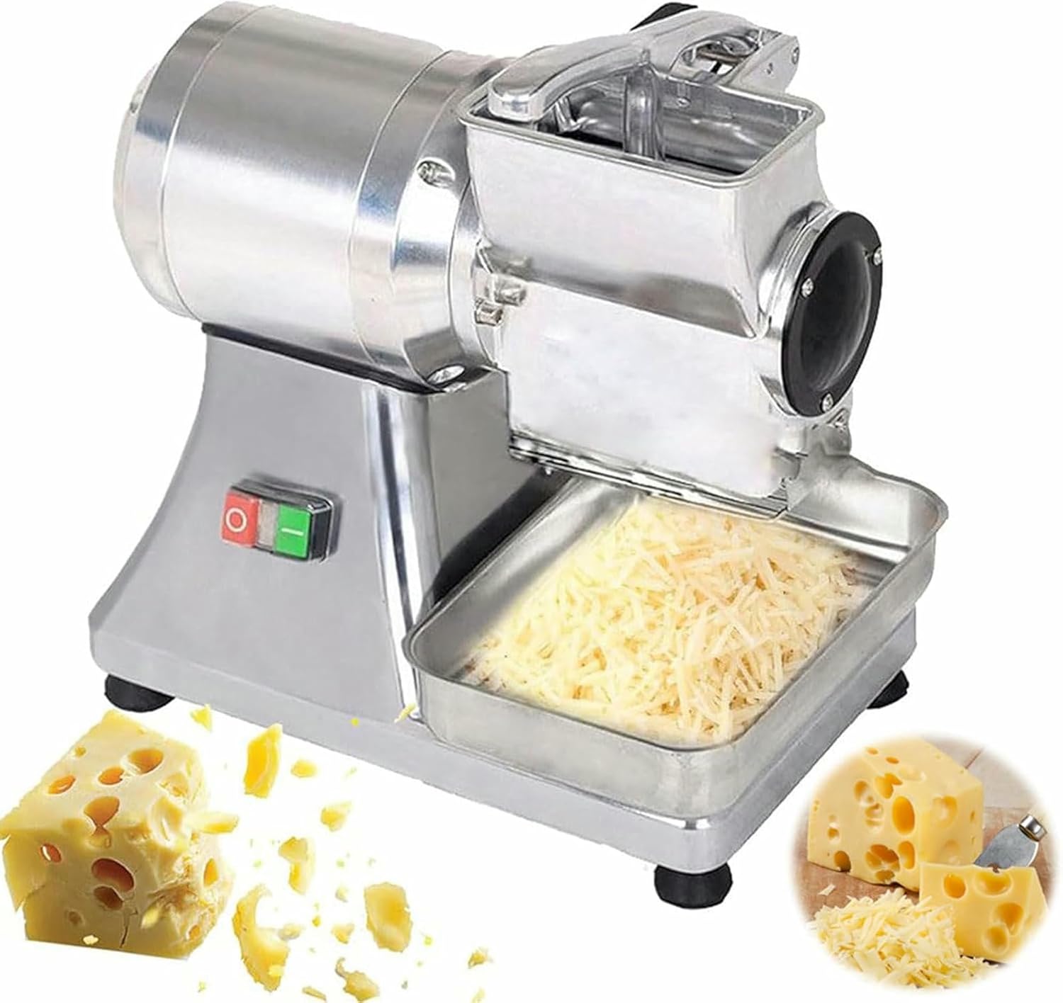 Commercial Electric Cheese Grater 550W Rotary Electric Grater Machine + Container For Cheese, Butter, Bread Bran, Grater For Restaurant And Home Use