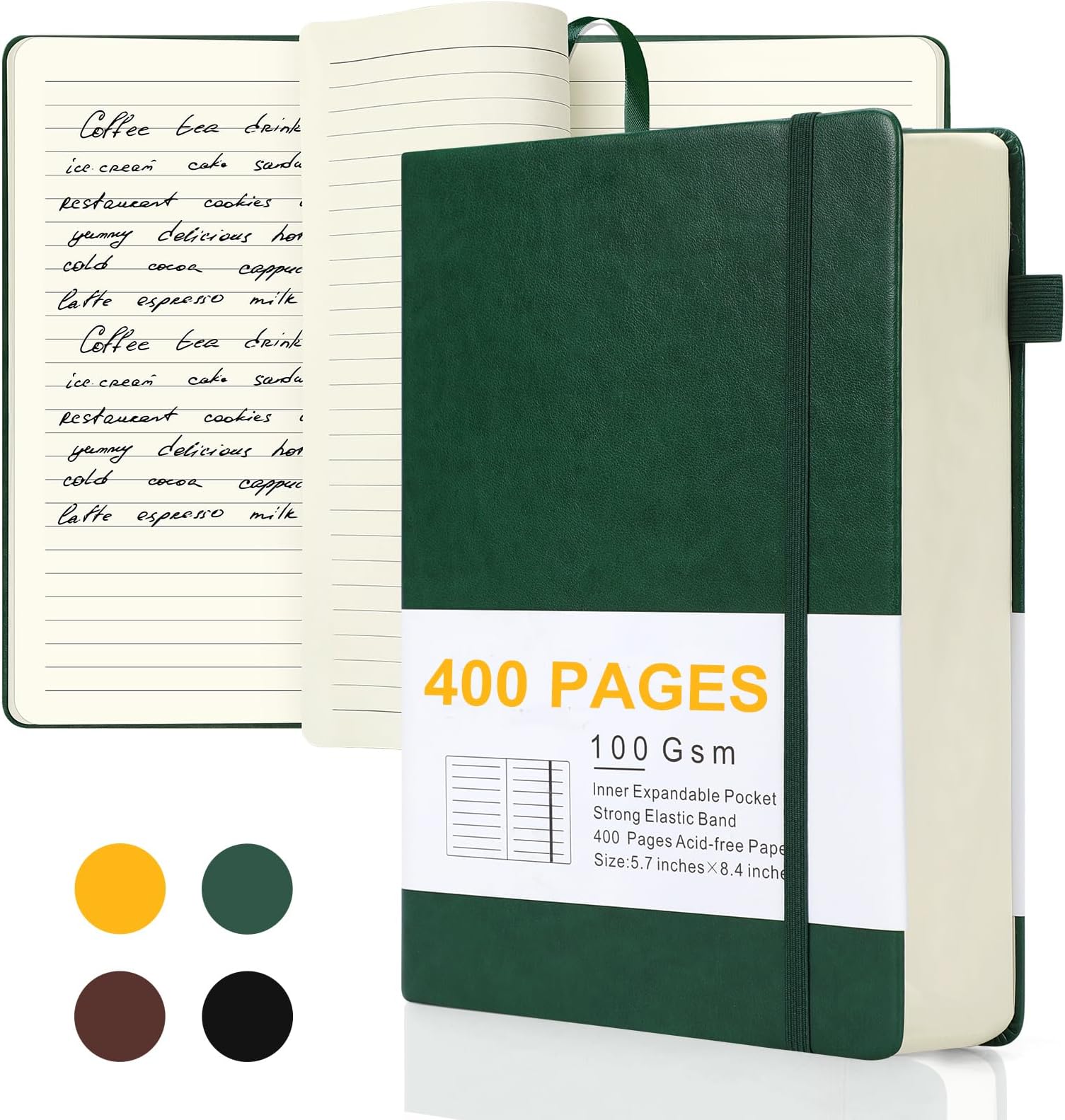 HOMEBOBO Diários para escrever, caderno pautado em couro A5 com 400 ...