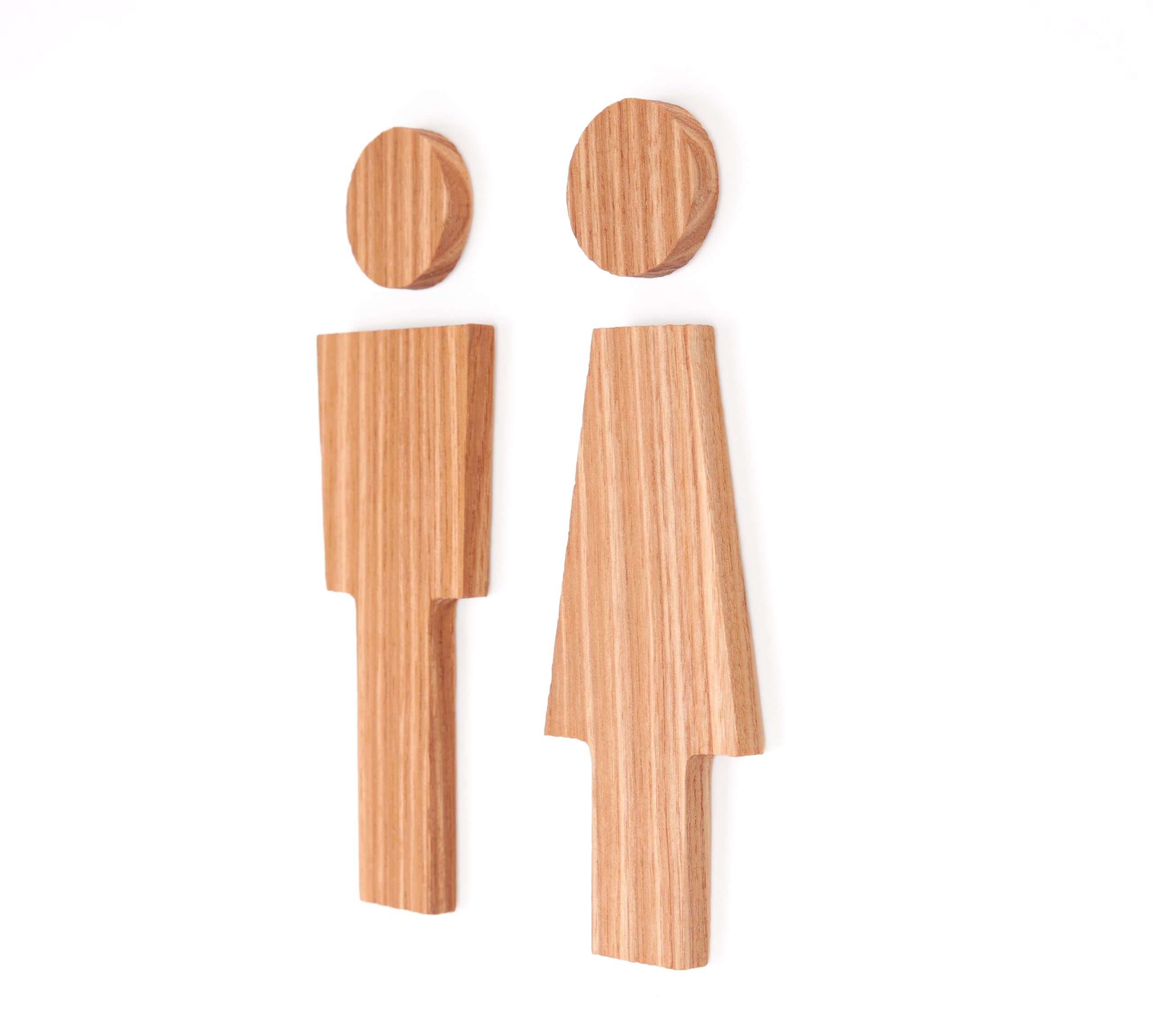 Light Beige Adhesive Wooden WC Sign - Men and Women Bathroom Signs, for Restroom, Bathroom Door and Wall, Toilet, Washroom, Water Closet Sign for Home