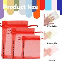 MORAINJAY Organza Ajándéktasak 100 db - Piros, 9x12 cm, Átlátszó Zsinóros Tasak Ékszerekhez, Esküvői Édességekhez, Karácsonyi Ajándékokhoz 2