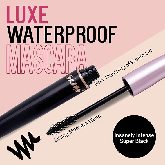 Skone Luxe Waterproof Mascara, Volume and Length, Black