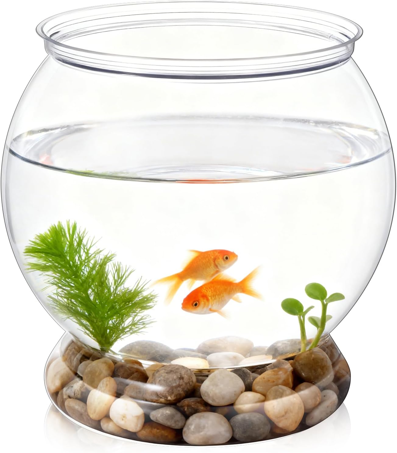 Larrel Mini Plastic Fish Bowl 38oz - Unbreakable Transparent PET Aquarium for Goldfish, Hydroponics, Party Decor & Centerpieces