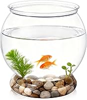 Larrel Mini Plastic Fish Bowl 38oz - Unbreakable Transparent PET Aquarium for Goldfish, Hydroponics, Party Decor & Centerpieces
