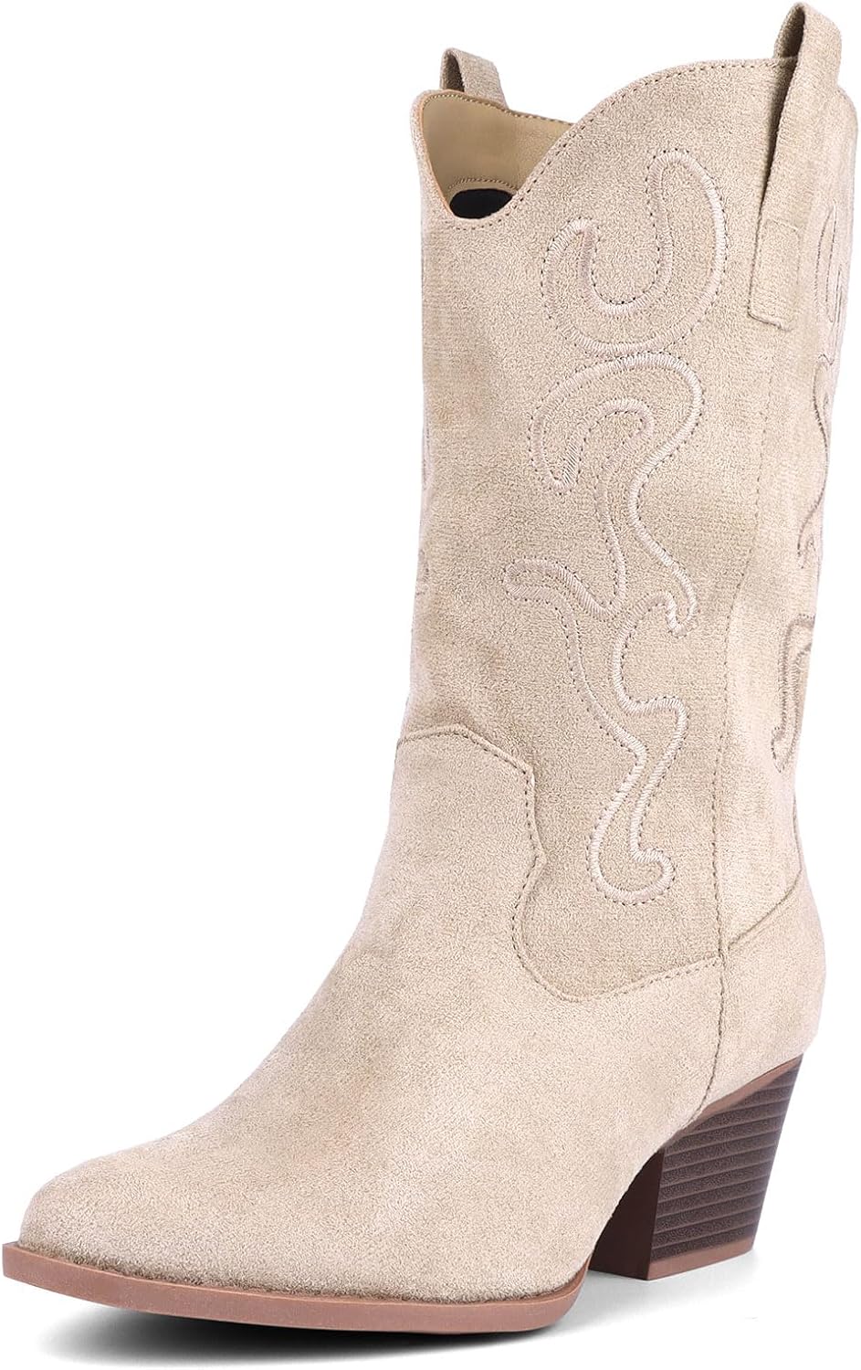 Bandkos Cowboy Boots for Women Cowgirl Mid Calf Western Embroidered... - Picture 22 of 70