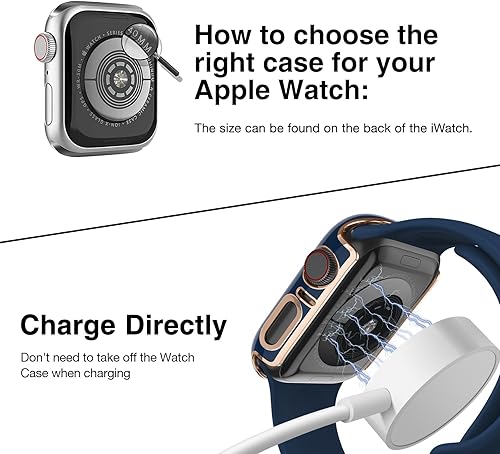 Miniatura 4 de Lovrug Paquete de 2 carcasas compatibles con Apple Watch de 1.496 pulgadas Series 321 protector de pantalla de vidrio templado integrado ultrafino,