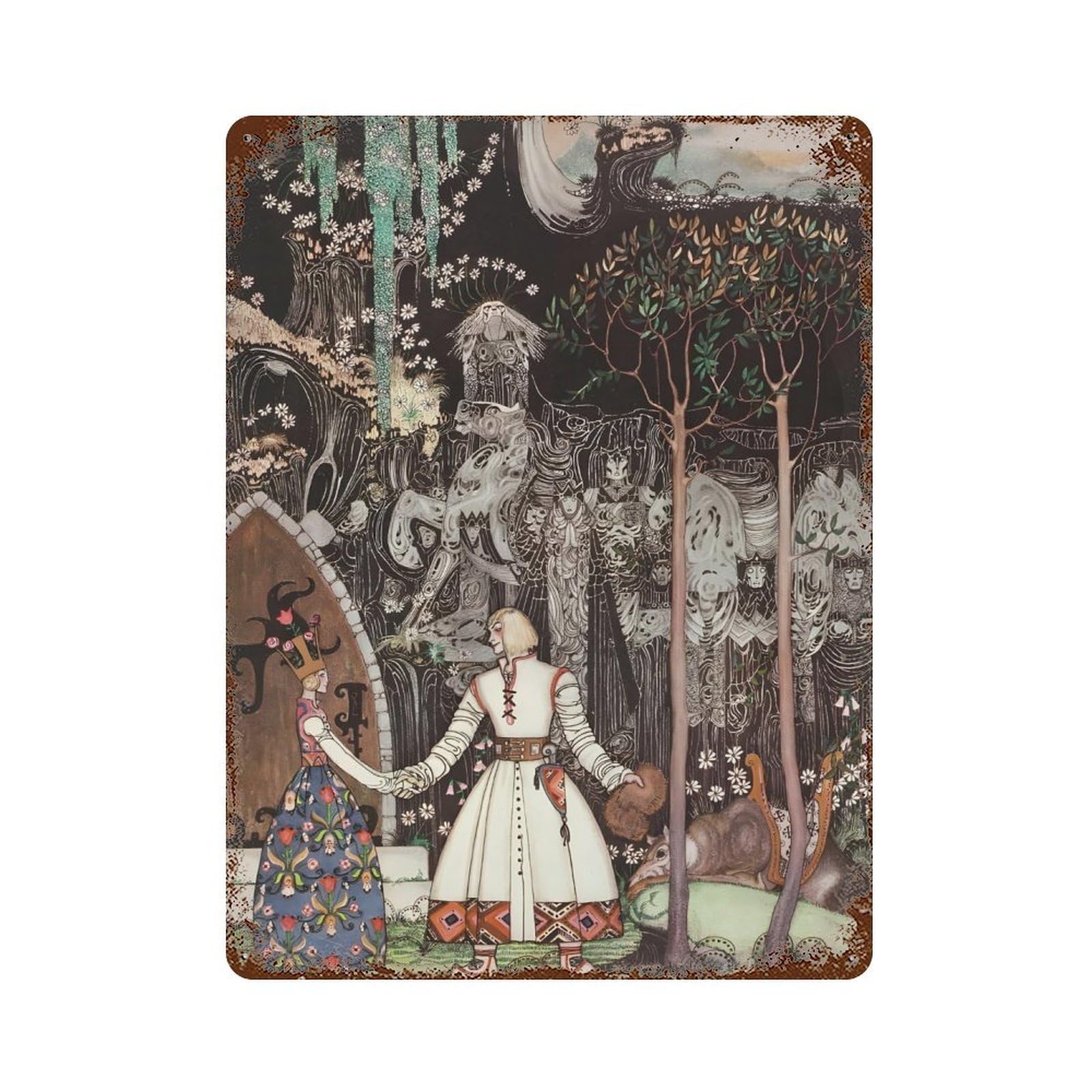 xiaoxiaoshen Kay Nielsen Vintage Illustration (29) Wall Decor Art Metal Tin Poster Modern Home Decor Art Home Bar Shop Decorations Vintage Sign 40x30cm