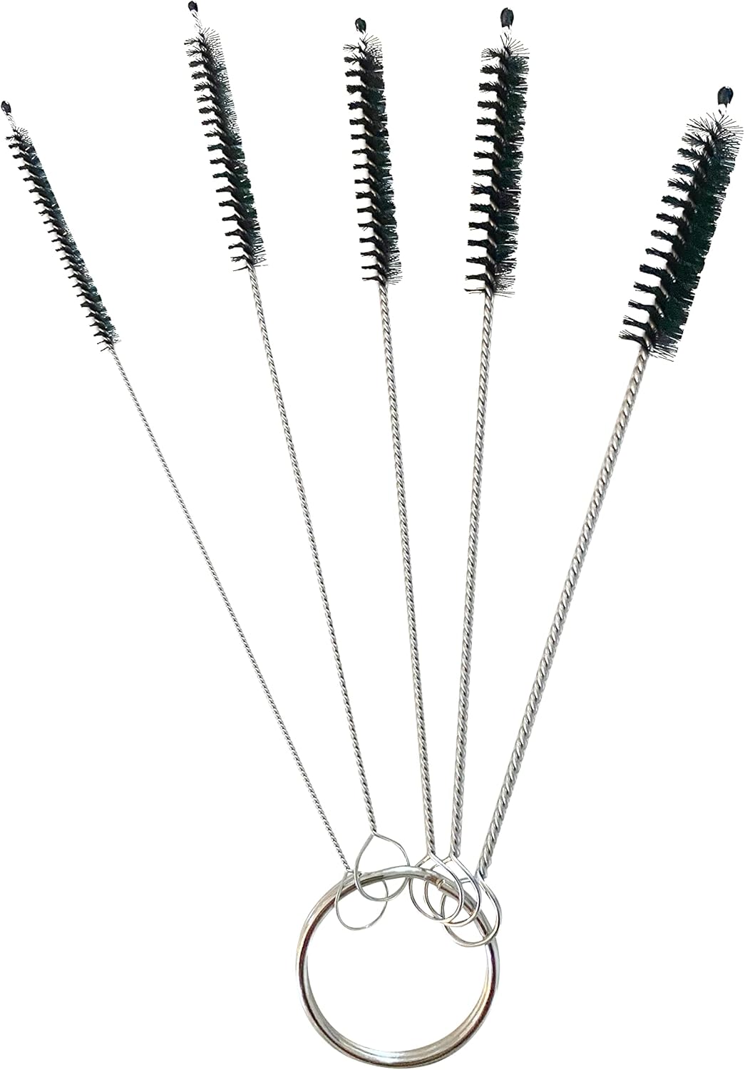 Green Piece® Glass Cleaner 3 Bottles (Made in USA) -16 oz and 5 Piece Mini Metal Nylon Tube Piece Cleaner Brush Set with Keychain Ring Combo