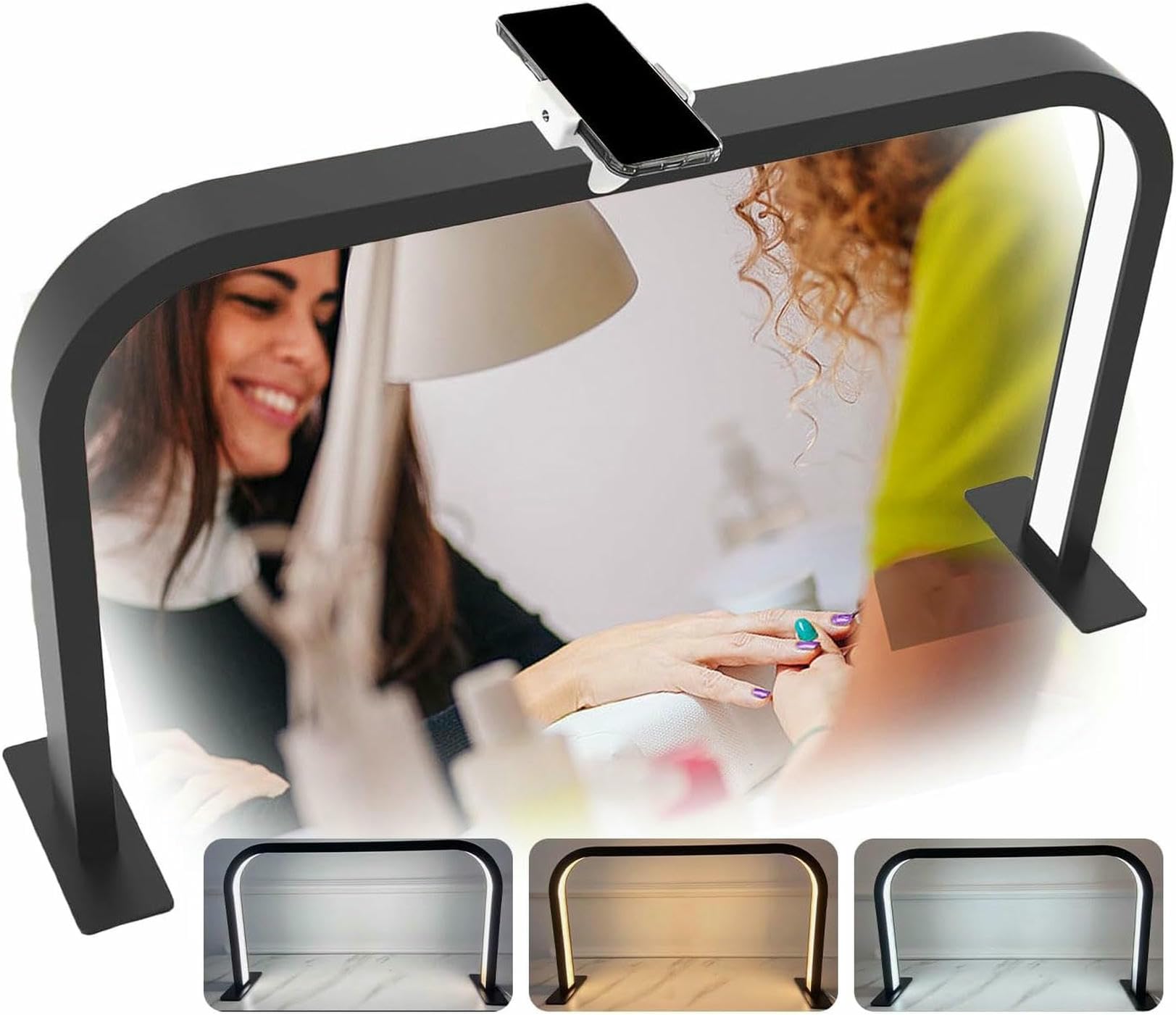 Lampe à ongles demi-lune moon light blanche pour manucure et faux ongles de salon