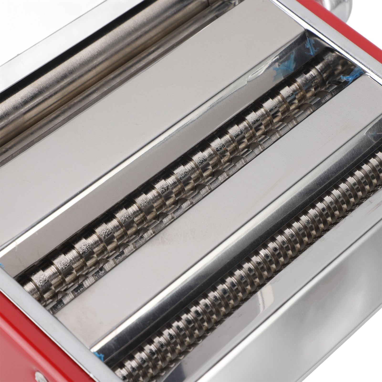 Wakects Nudelmaschine, Edelstahl, Manueller Nudelroller mit Einstellbarer Dicke, 2 Mm und 4 Mm, Nudelschneider Zum Kochen zu Hause, Frische Nudeln, Knödelverpackungen