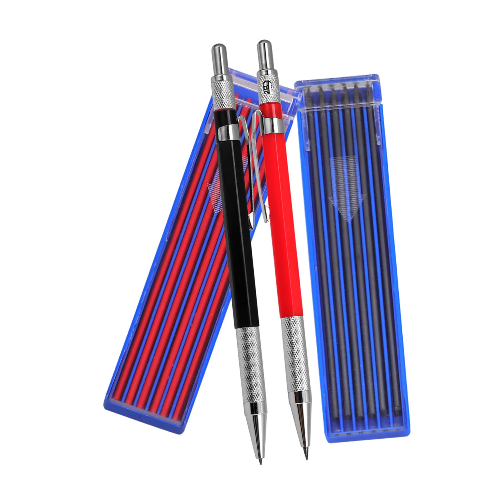 SHINEOFI 5 Sets Tischler Markierungsstift Druckbleistift Bleistifte Rote Stifte Praktische Tischler Bleistifte Technischer Bedarf Drehbleistift Studenten Schreibbleistift Metall