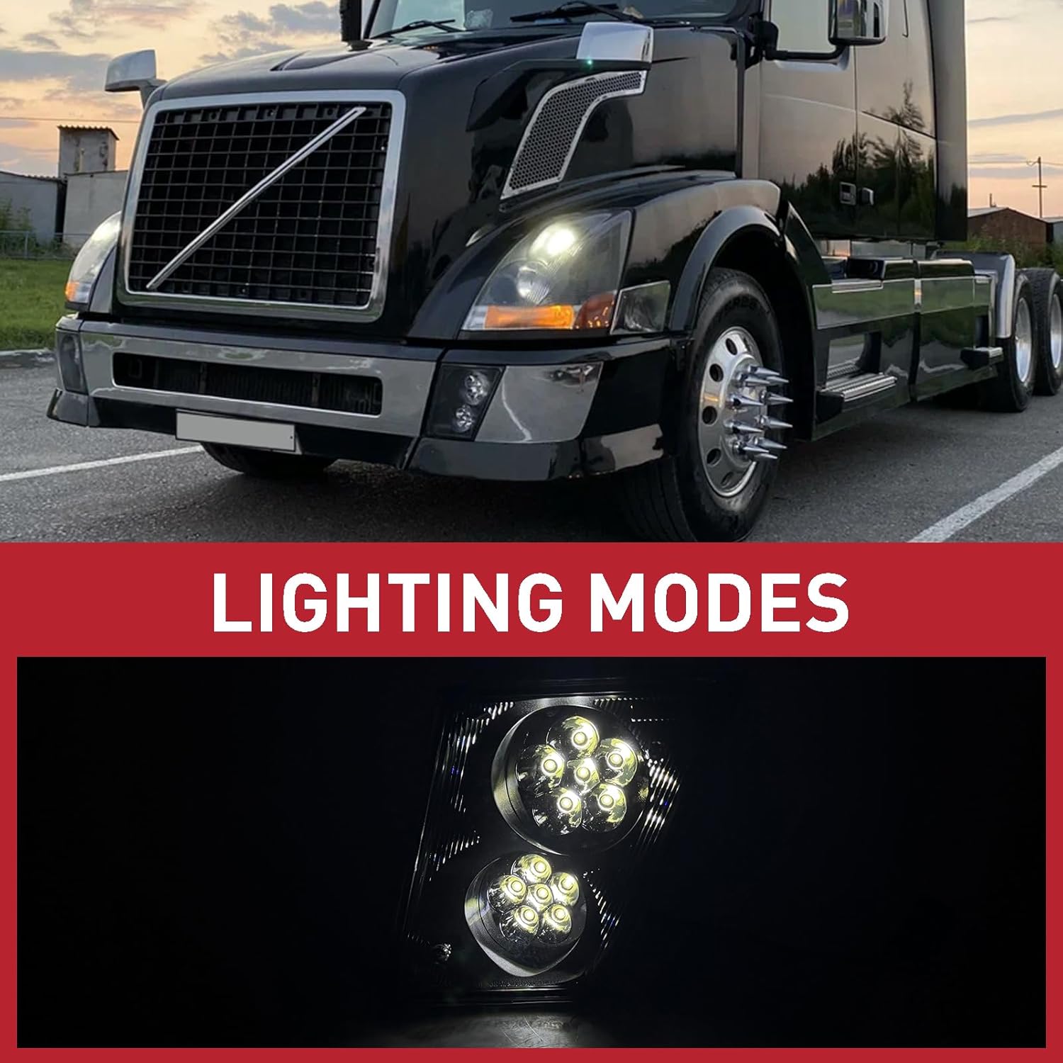 LED Pair Fog Lights Kit Compatible for 2003-2017 Volvo VNL/VN LH&RH