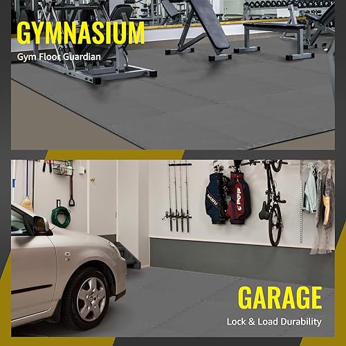 Miniatura 32 de Hulkfit Tapete de ejercicio de rompecabezas con alfombrilla de espuma EVA entrelazadas para el gimnasio en casa, tapetes para piso de garaje