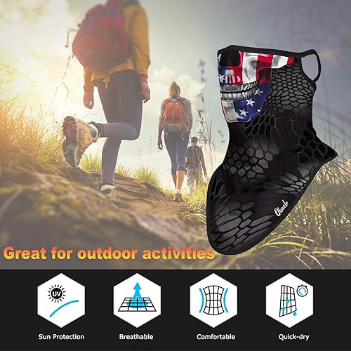 Miniatura 4 de Obacle Mascarilla de cara y cuello tipo pañuelo con tiras para las orejas bufanda y mascarilla, cubrebocas para hombres y mujeres