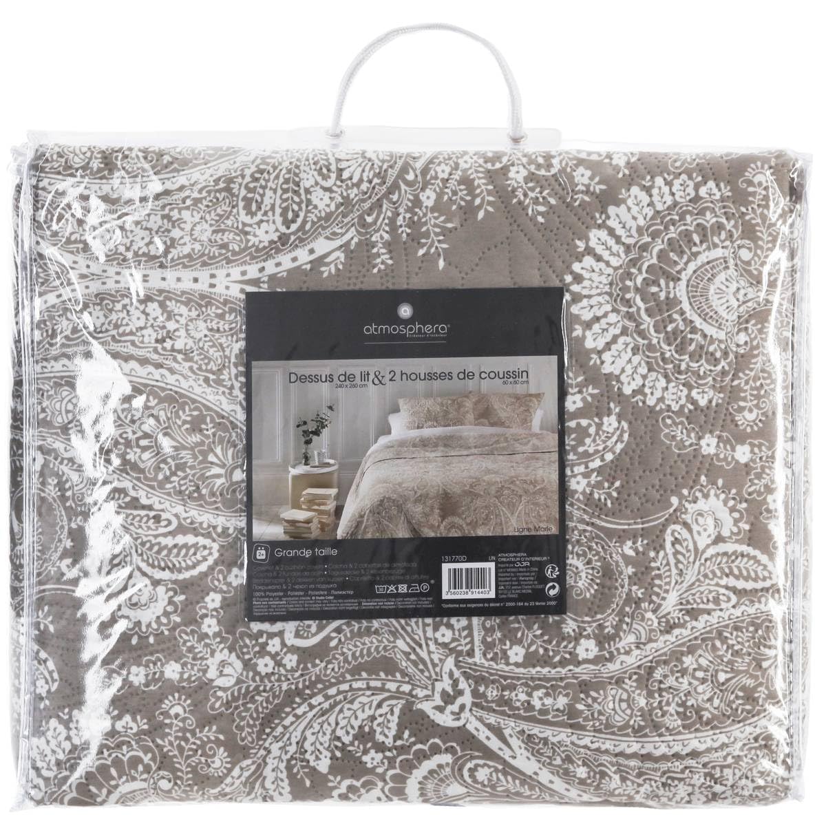 Tagesdecke + 2 Kopfkissenbezüge Marie Leinen – 260 x 240 cm – Atmosphera Designer