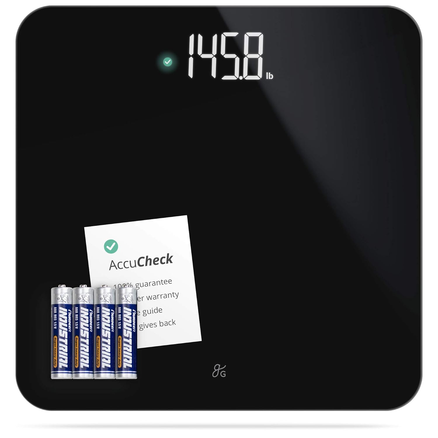 Greater Goods Digital AccuCheck Bathroom Scale with included AAA batteries
