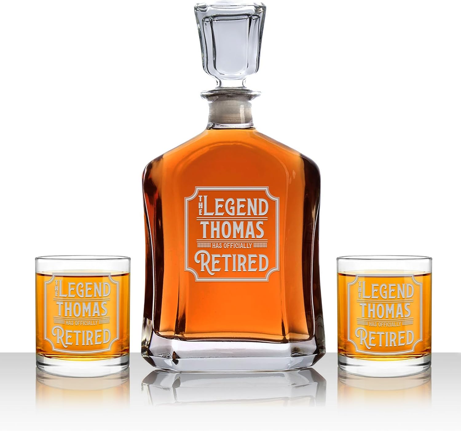 Retirement Gifts for Men - Personalized Decanter - Custom Engraved 2025 Retirement Gifts for Him, Dad, Husband, Boss, Coworker - Best Mens Retirement Gift Ideas - Unique Gifts for Retirement