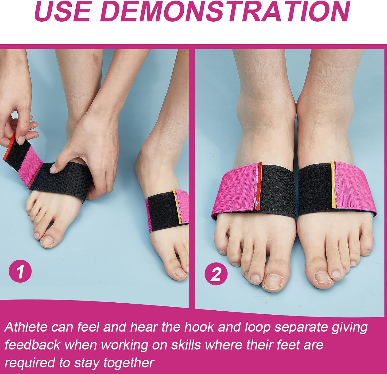 Shappy 2 Pcs Gymnastics Ankle Training Straps, Tumbling Training Aid for Back Handspring, Back Walkover and Balance Practice, Sticky Toes, Adjustable Ankle Support Bands for Kids, Coach