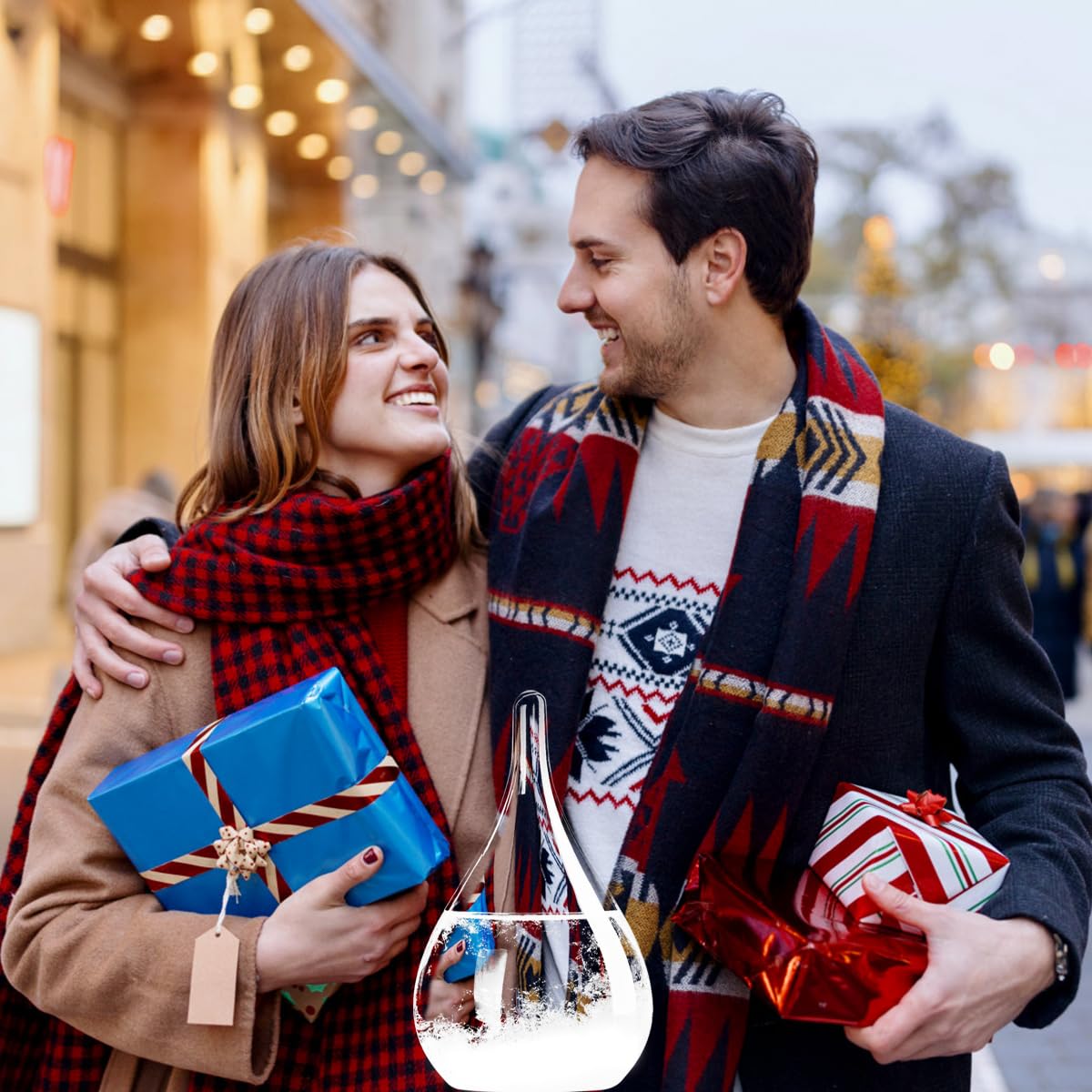Unique Christmas Gifts, Storm Glass Weather Predictor,Mini Transparent Drop-Shaped Glass Snow Globe,Cool GIFS and Home/Office Desk Decorations