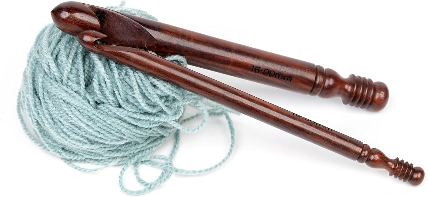 Premium Handcrafted Crochet Hooks with Woodworking Handles | 15 Pieces Crochet Hooks Set | Rosewood Crochet Hooks | inanosa