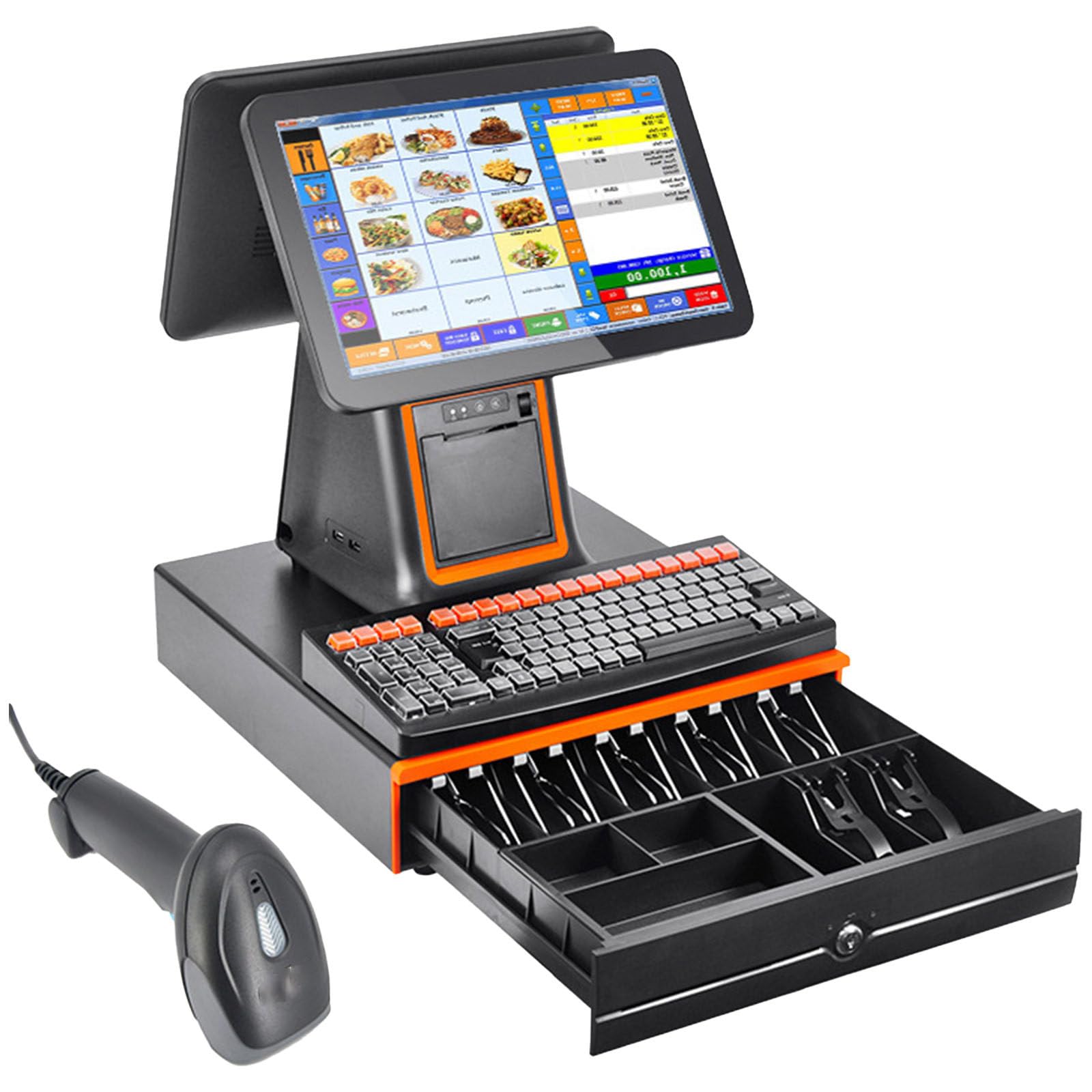 Caja Registradora Tpv Todo En Uno con Pantalla Táctil, para Comercios Y Restaurantes | Caja Registradora Inteligente Todo En Uno con Impresora Tpv E Inalámbrica, Windows Tpv Black-Addcashbox