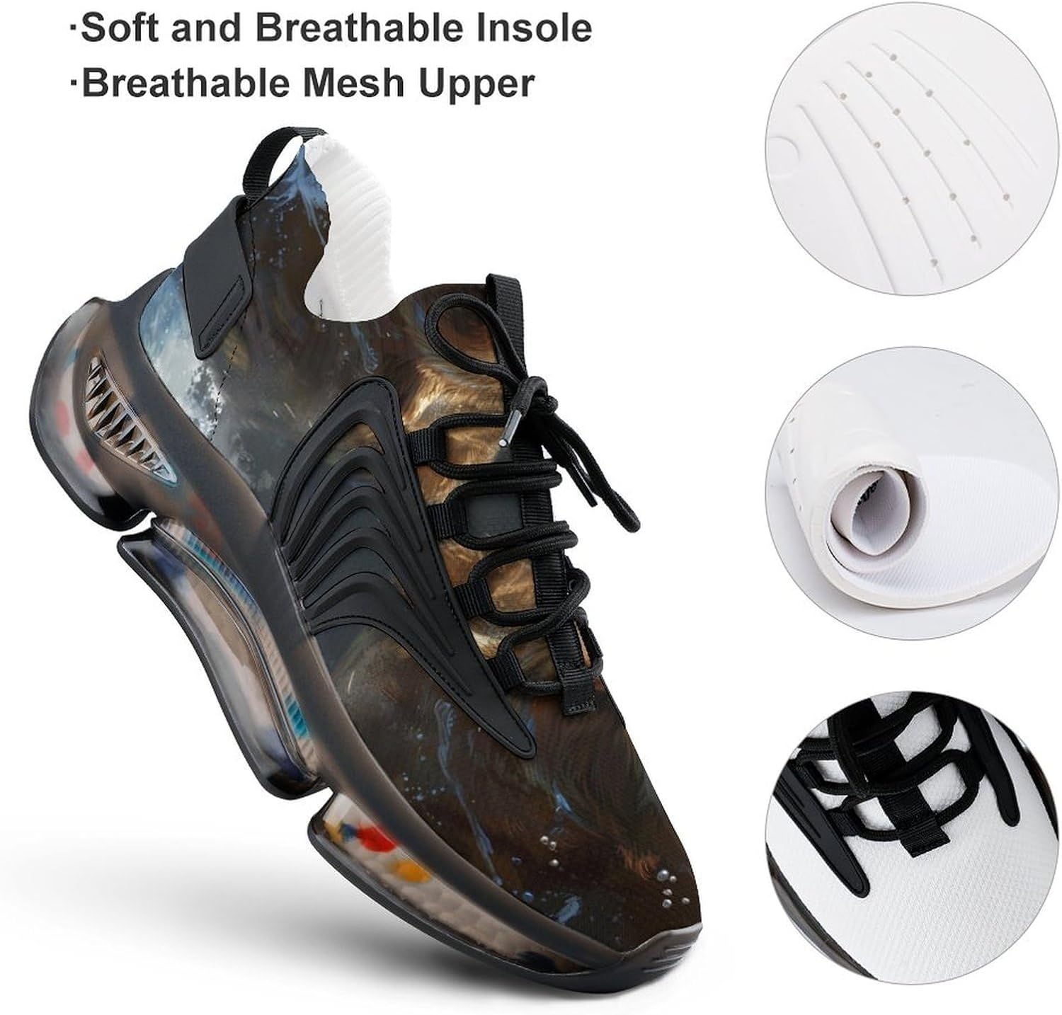 Angry Grizzly Bear Funny Women's Sneakers Lightweight Running Shoe Tennis Shoes