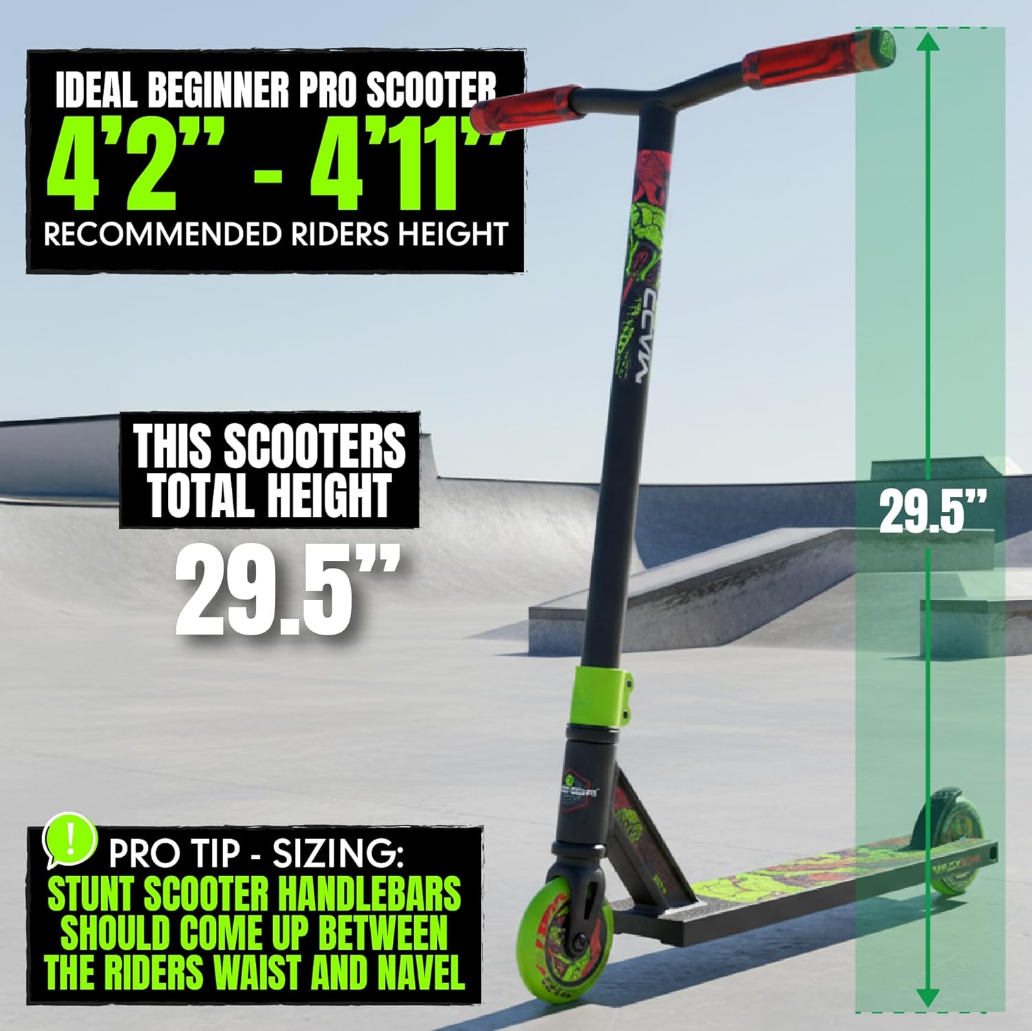 Pro Stunt Trick Scooter for Kids Ages 5-12 – Lightweight Durable Freestyle Kick Scooter for Skatepark and Street – Easy Assembly – Madd Gear MG2