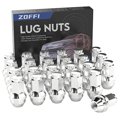 ZOFFI 24 tuercas de asiento de bellota grandes de una pieza cromadas M14x20 de una pieza para Ford F150 Expedition Lincoln Navigator 2003-2014
