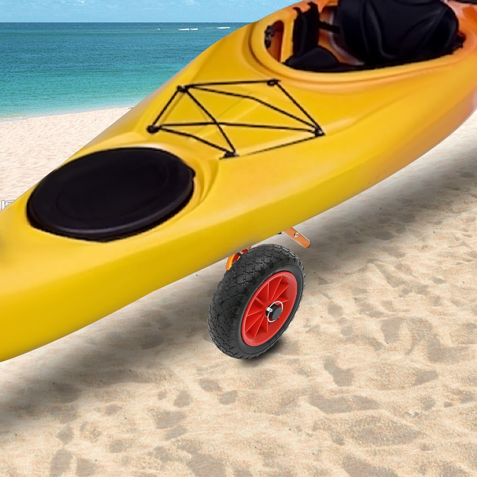 Składany wózek kajakowy z amortyzującą pianką i paskiem, do kajakarstwa, małych łodzi, paddleboardów