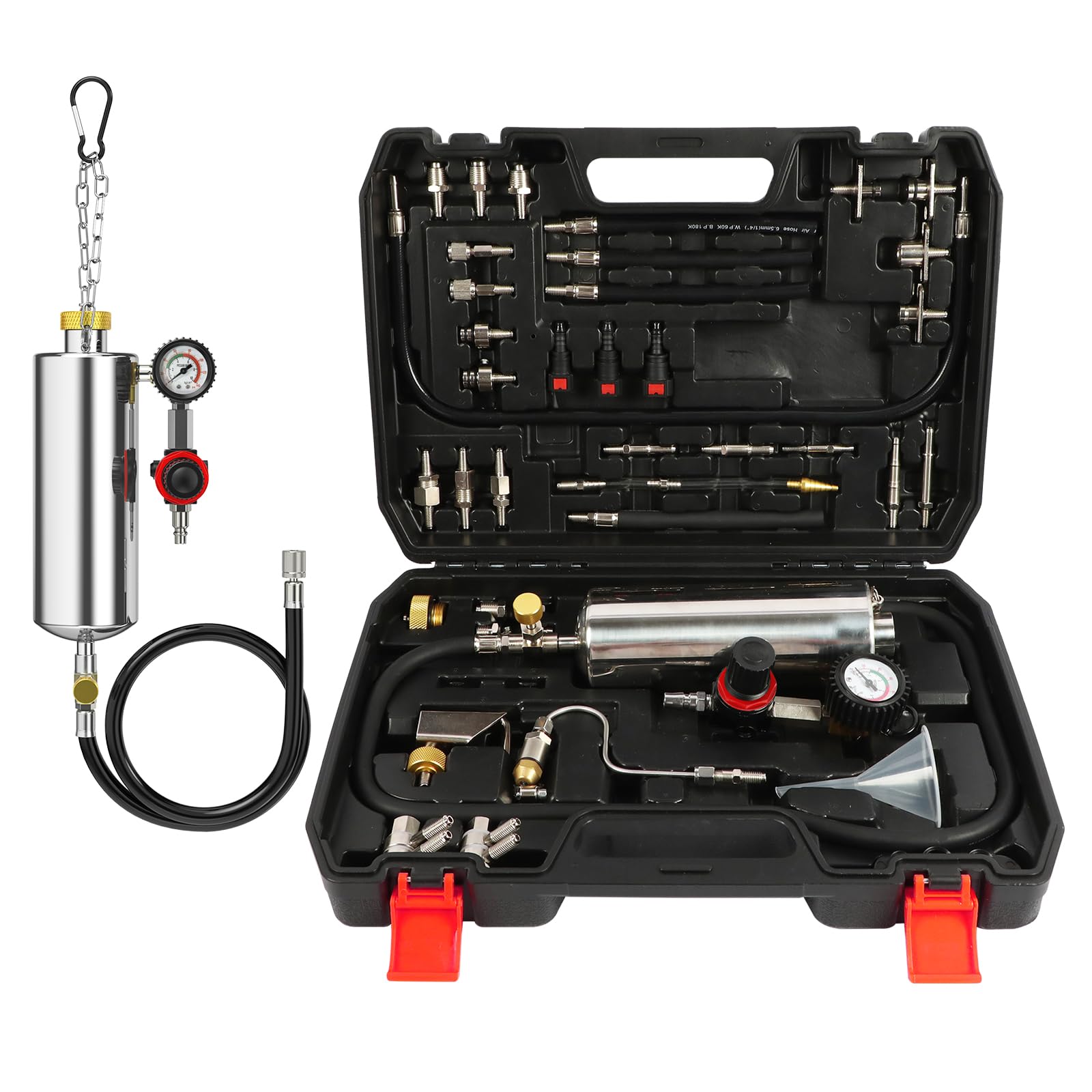 Kit de limpieza de inyectores de combustible, comprobador de inyectores de combustible sin desmontar, 1000 ml, 150 PSI, válvula de admisión automotriz