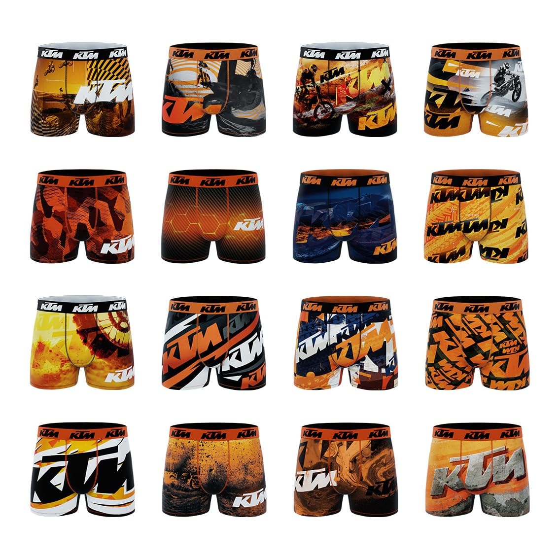 Ktm Men's Assorted Pack Of 6 Boxer Shorts, Designs, S