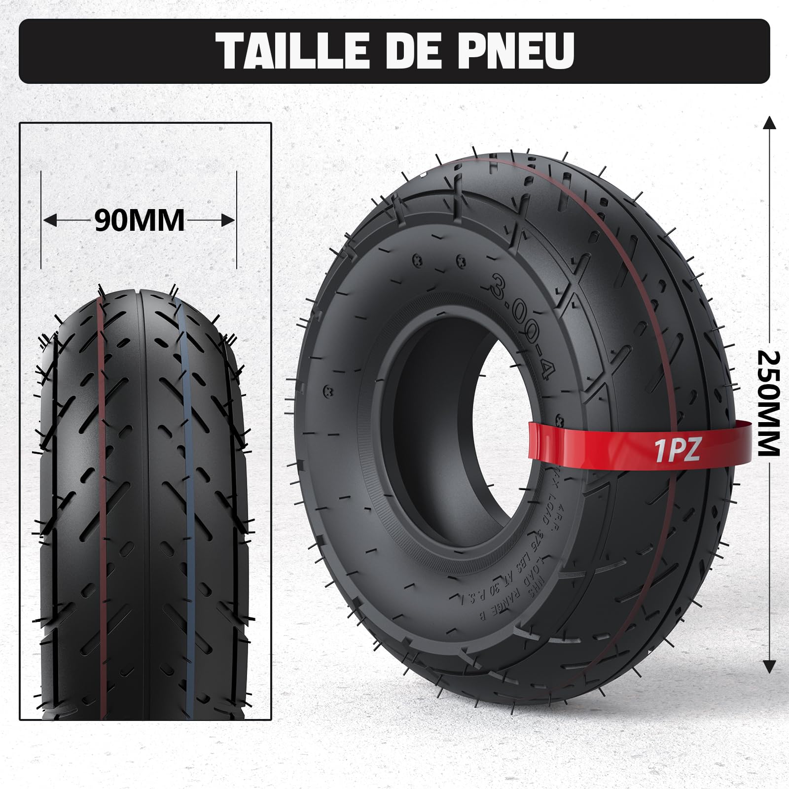Chambres à Air WEIYINGSI 3.00-4 Butyle - Lot De 2 Pour Razor E300, Scooters Et Mini ATV