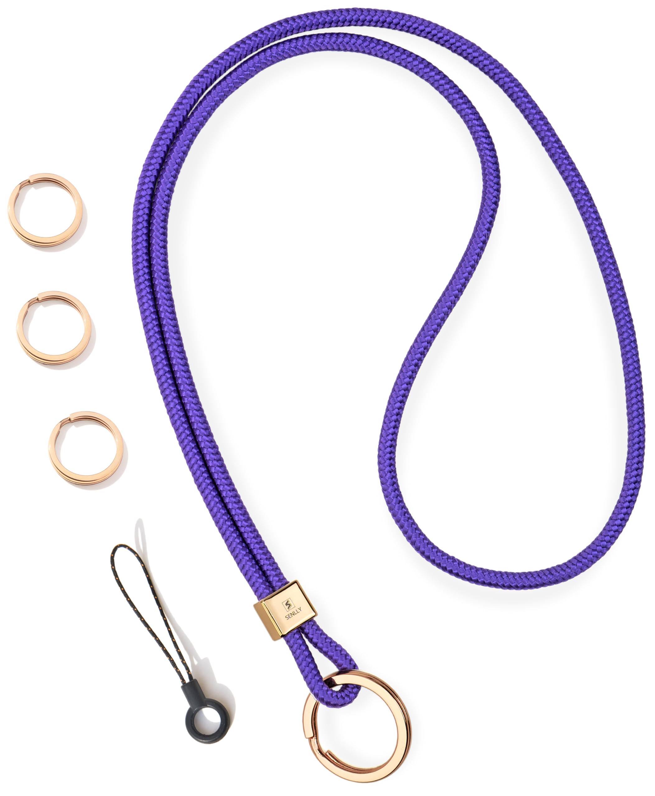 Senlly Unisex 105 Dark Violet Neck Lanyard Strap For Keys, Original Minimalist Design Keychain Holder