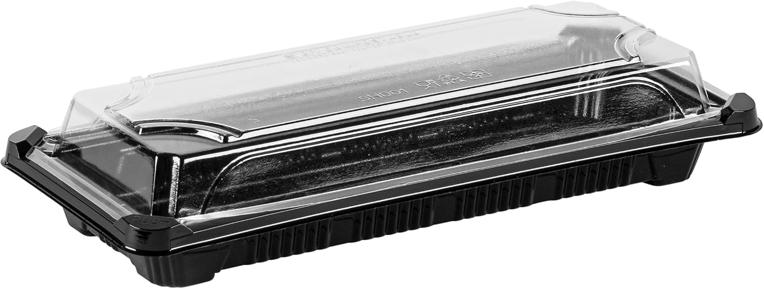 Jaya 100% Compostable PLA Take-Out Tray with Clear Lid, 9.25 x 4.125 x 1.75-Inch, 400-Count Case