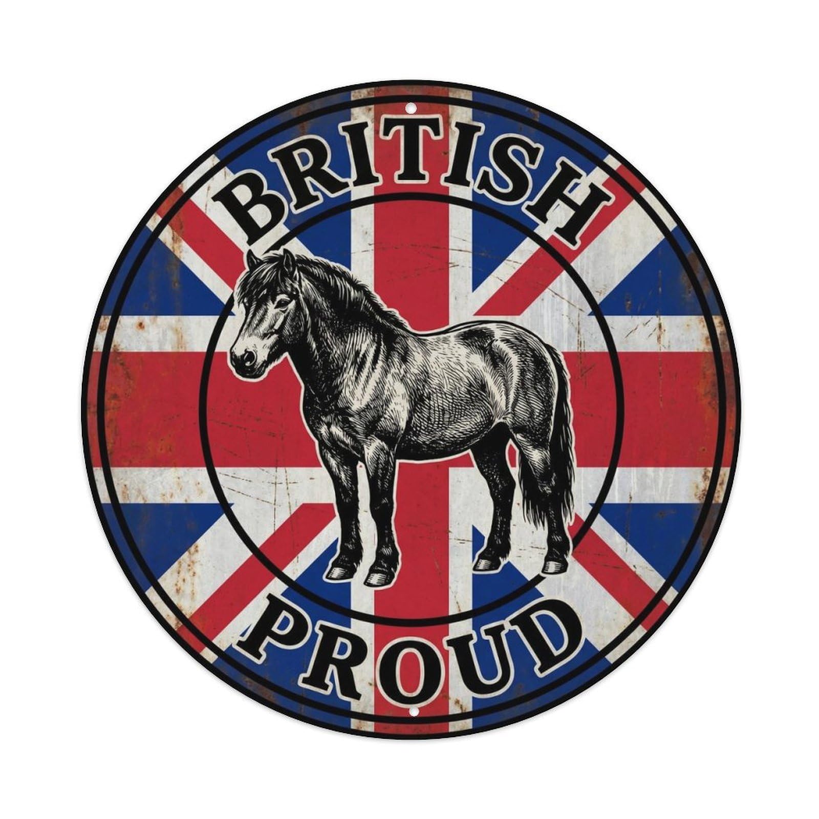 British Proud Exmoor Pony Farm Animal Heritage Emblem Metal Tin Sign
