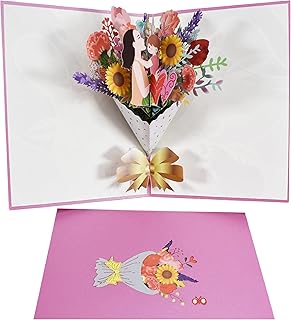 WeddHuis Tarjeta del día de la Madre, Tarjeta de Cumpleaños de Mamá, Tarjeta de Felicitación Emergente 3D con Sobre, (Love You Mom) Muestra amor a la mejor Mamá del Mundo