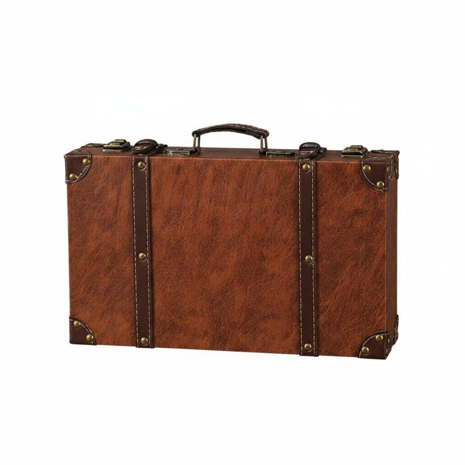 heavenglow Meadawgs®3 Pieces Vintage Suitcase Set Photo Prop Retro Leather Trunk Set Multipurpose Vintage Suitcase Box for Shop Window, Bedroom 1120G Retro Brown S|Travel|Vintage Luggage & Travel Accs-picture-34