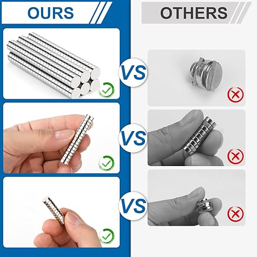 Miniatura 7 de DIYMAG 150 imanes pequeños, imanes de neodimio de tierras raras de 0.31 x 0.18 pulgadas, imanes de neodimio para oficina, pizarra blanca, cocina,