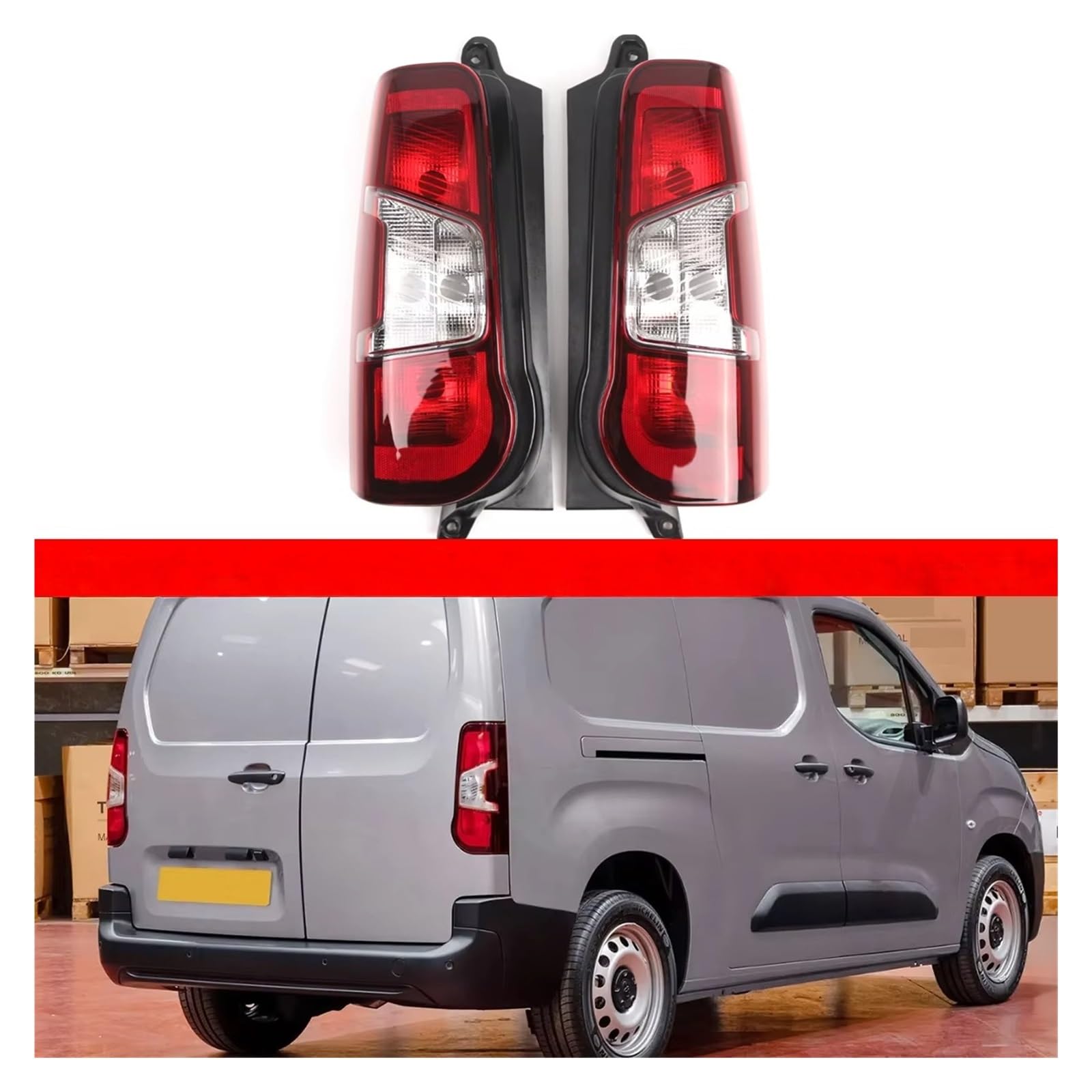 LUTFI Auto Rear Fanale Posteriore Fanale Posteriore per Partner per Berlingo per Combo 2019 2020 2021 2022 2023 2024 fanali Posteriori 9819235880, 9808243182