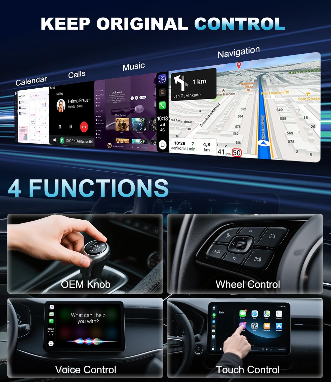 Adaptador inalámbrico CarPlay para Apple, actualización de cableado a inalámbrico, USB-A/Tipo-C, Plug&Play, conexión Estable sin demoras, CarPlay para iPhone iOS 10+