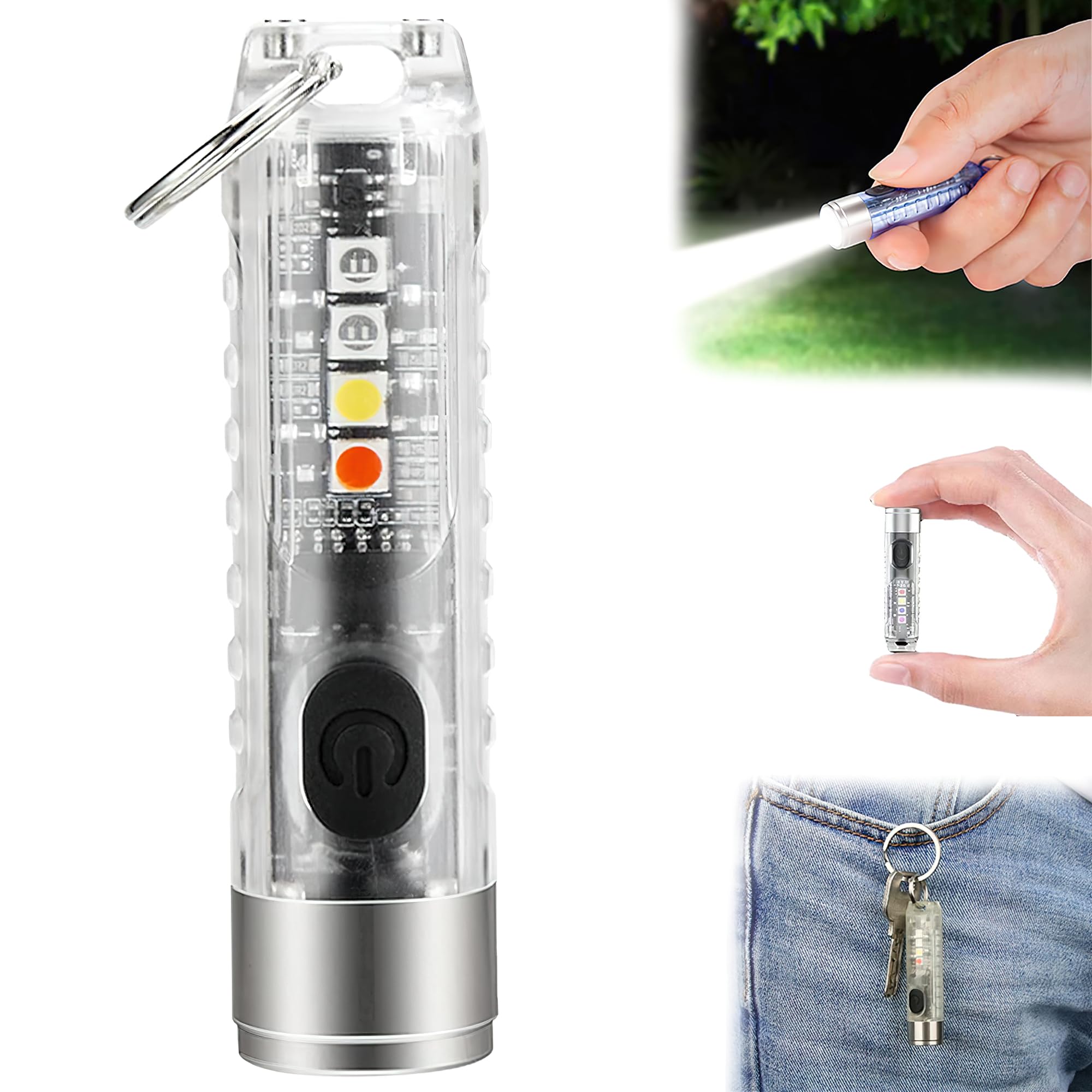 MULZI Small Torch Lights Rechargeable Mini Keychain Light - COB Light LED Pocket Flashlight for Camping, EDC - Powerful USB Rechargeable Key Chain Torch (B0DHRSP21K) Amazon Price History, Amazon Price Tracker
