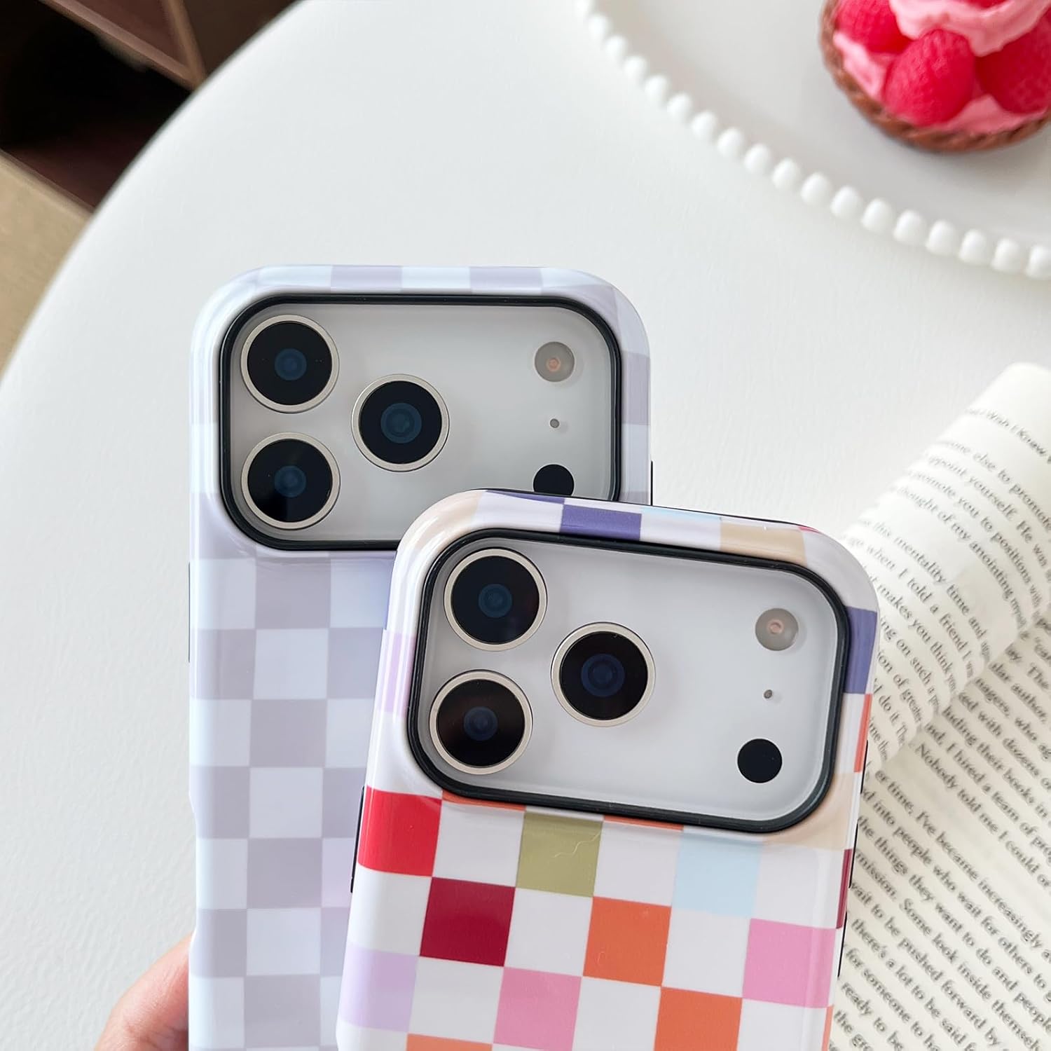 Compatible with iPhone 17 Pro Case, Cute Aesthetic Fashion Colorful Checkered Cover for Women, Shockproof Slim Soft TPU and Hard PC Protective Phone Case for iPhone 17 Pro 6.3", Colorful - Image 6