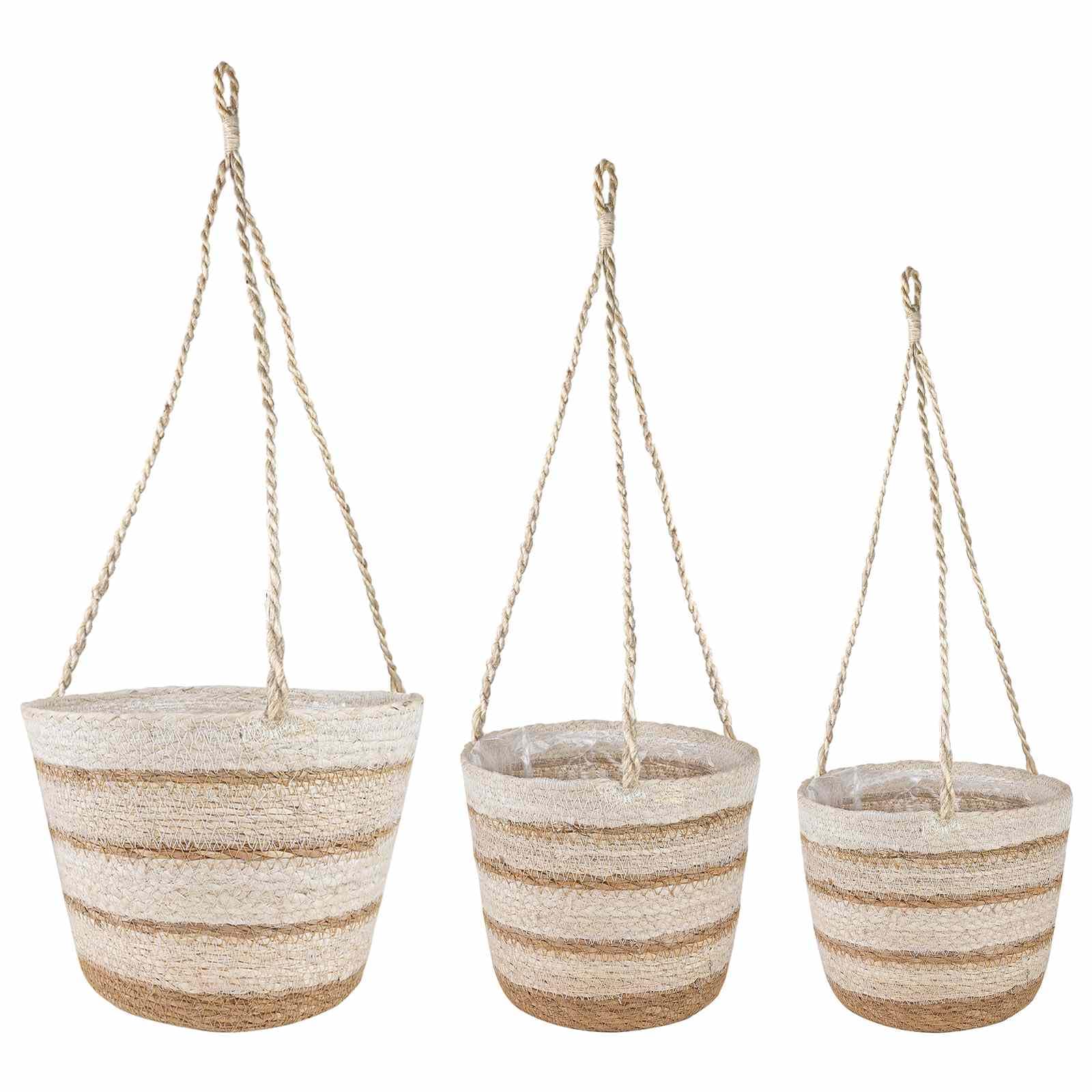 Pots à Plantes en Herbe de MerNaturelle 3 pcs | Cache-pots tressés élégants pour salon et terrasse, 3 tailles pour valoriser vos plantes et apporter une touche végétale.