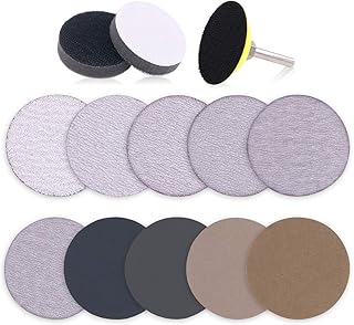 Keadic 103pcs 2 Inch Dry & Wet/Dry Hook Loop Sanding Discs Assortment Kit Multiple Grits 80-10000, with 1/4 inch Shank Backing Pad and Soft Foam Buffering Pad