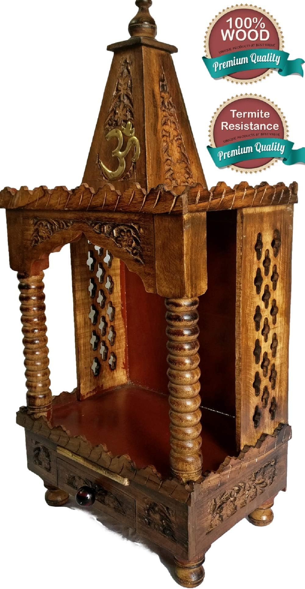 Wood Wall Hanging God Temple (Brown_60 x 30 x 22 cm)